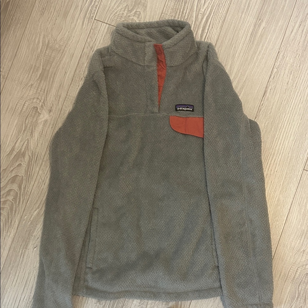 Patagonia Men's Zip-Up Sweater in Olive and Rust